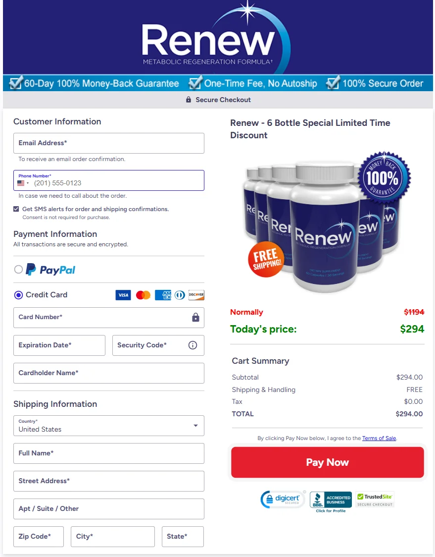 Renew Order Secure Now